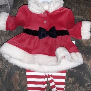 Newborn girls Santa dress set